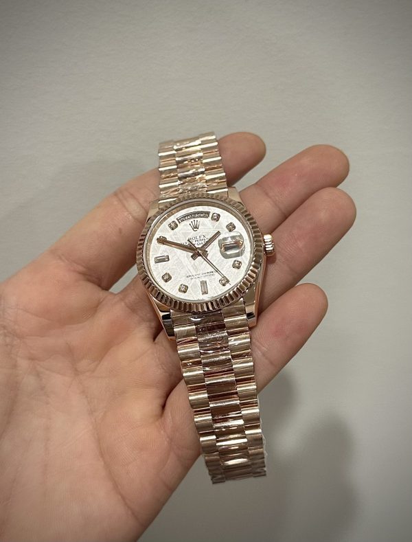 Rolex Day-Date 128235 Replica Watch Gold Wrapped Meteorite Dial 36mm