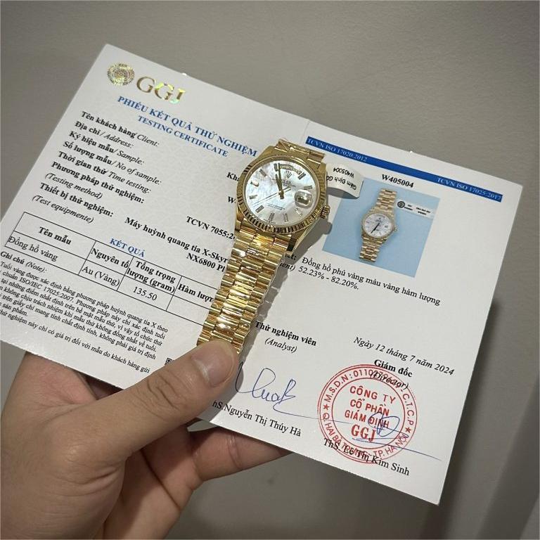 Rolex Day-Date Replica Watch Mother Of Pearl With Moissanite GM Factory 40mm