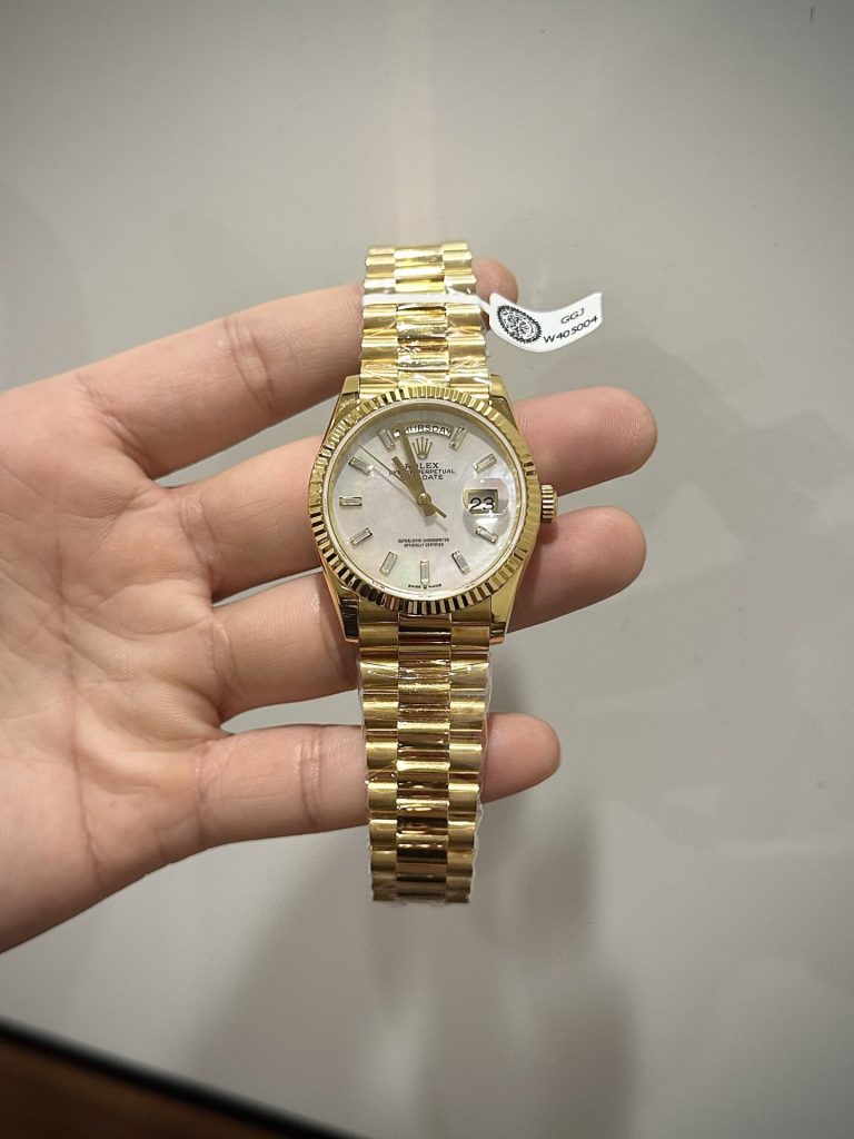 Rolex Day-Date Replica Watch Mother Of Pearl With Moissanite GM Factory 40mm