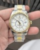 Rolex Sky-Dweller Replica Watch White Dial Demi Oyster Strap Factory N 41mm