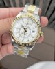 Rolex Sky-Dweller Replica Watch White Dial Demi Oyster Strap Factory N 41mm