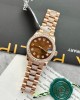 Rolex DateJust Gold Wrapped Moissanite Replica Watch With Chocolate Dial 31mm