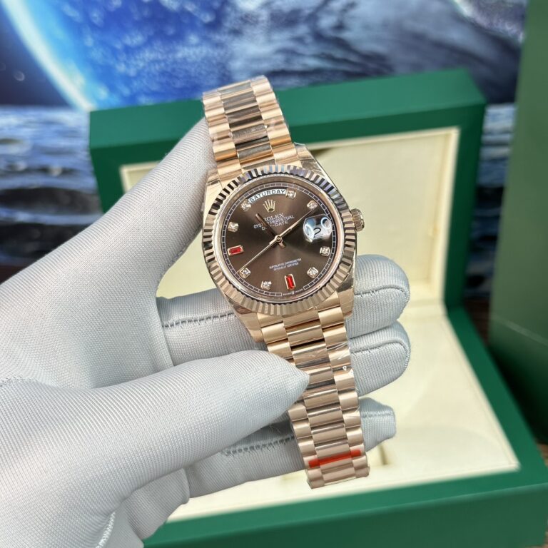 Rolex Day-Date Replica Watch With Red Ruby Dial EW Factory 40mm