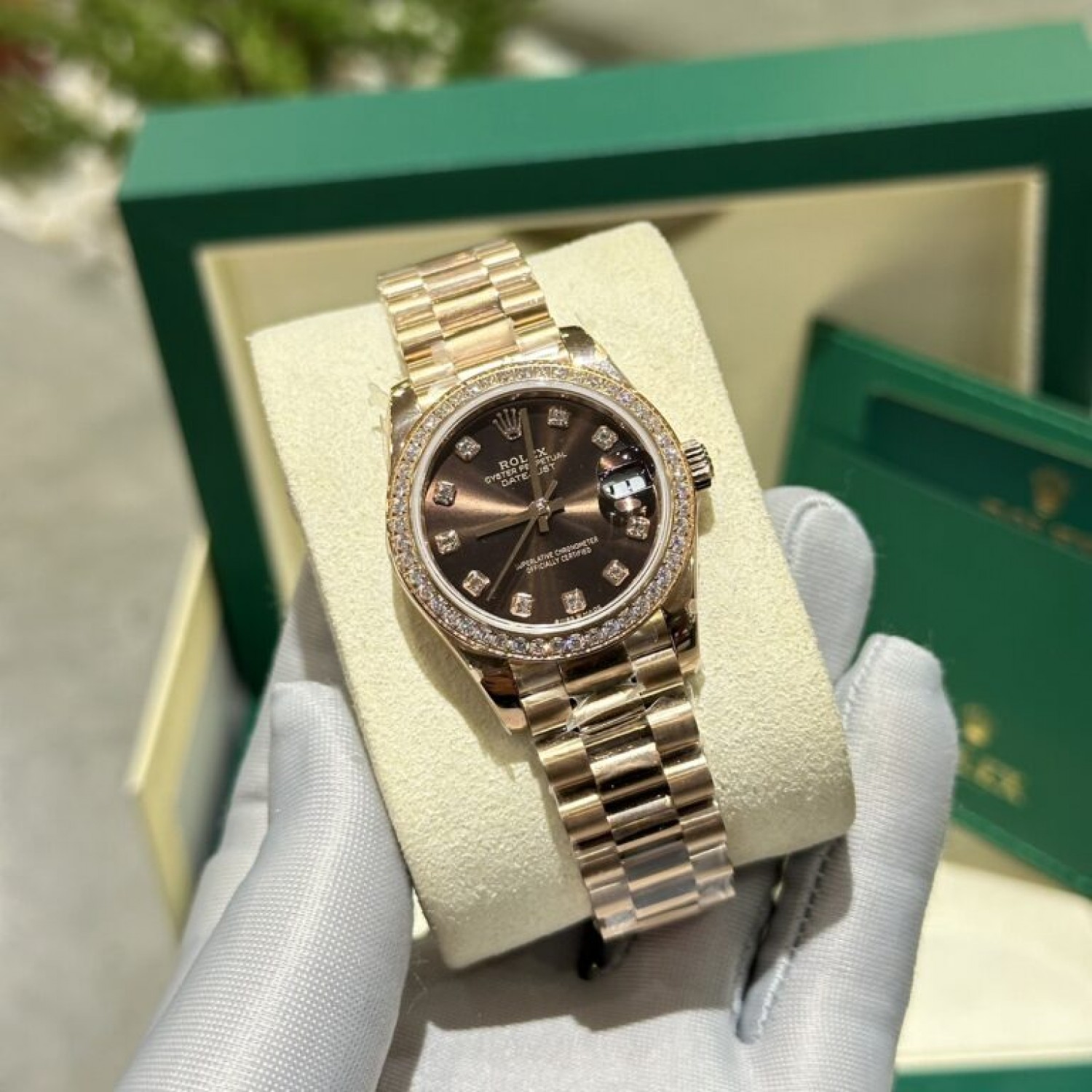 Rolex DateJust Super Fake Watch Chocolate Dial Oyster Strap BP Factory 31mm