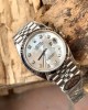 Rolex DateJust Replica Watch Natural Mother of Pearl Dial Moissanite Markers 41mm