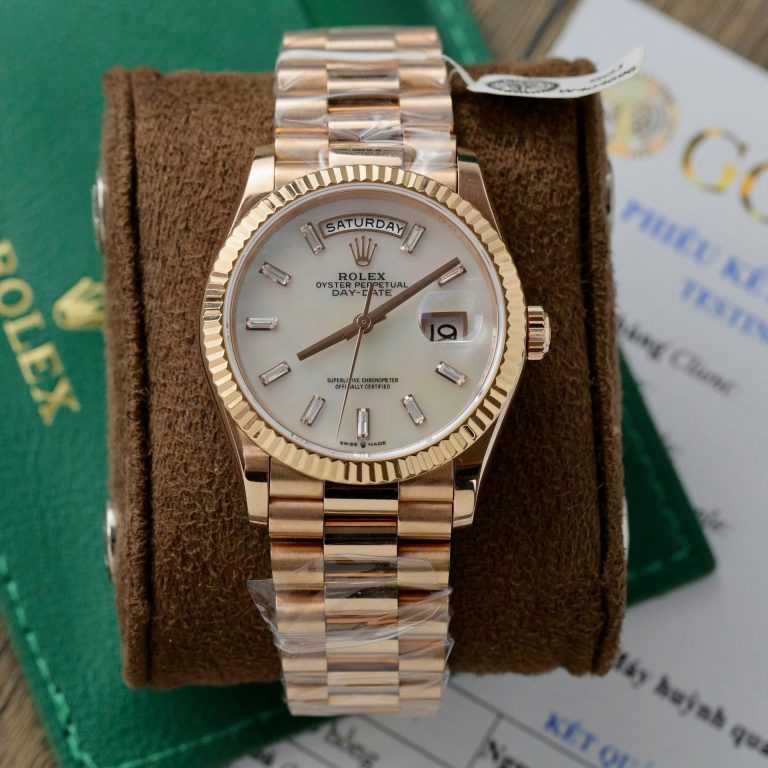 Rolex Day-Date Dial Mother Of Pearl Best Replica Watch Custom Gold Wrapped 36mm