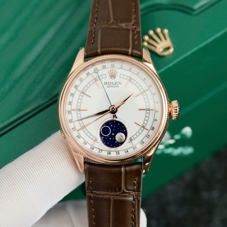 Rolex Cellini Moonphase 50535 Replica Watch Leather Strap 39mm