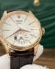 Rolex Cellini 50525 Replica Watch Rose Gold Brown Strap 39mm