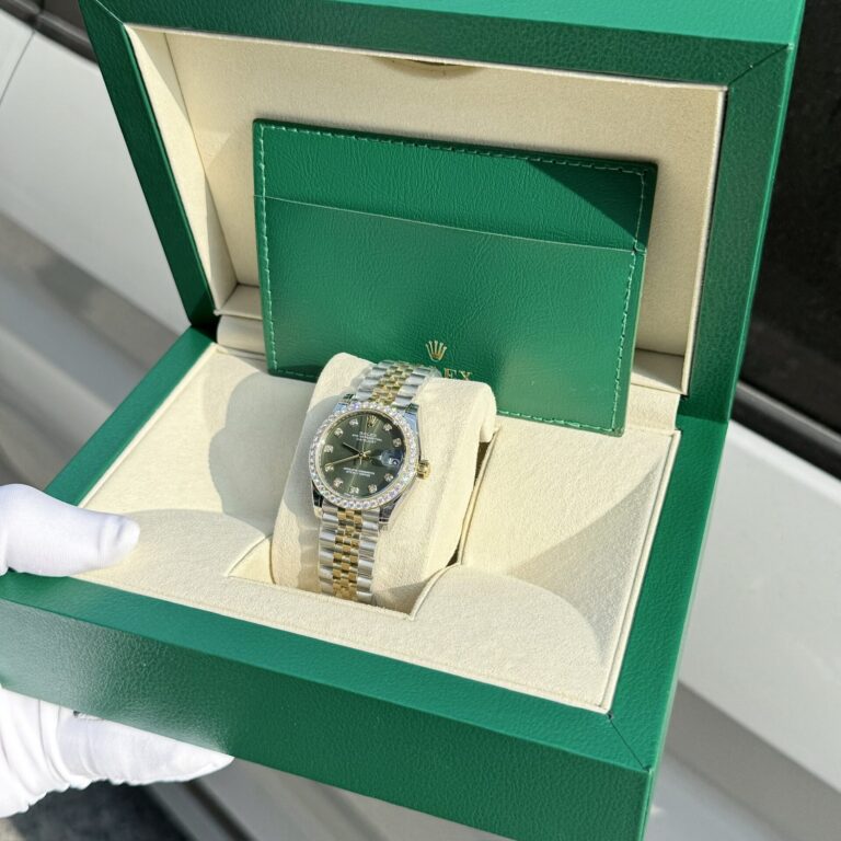 Rolex DateJust Replica Watch Moissanite Diamond Green Dial 31mm