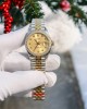 Rolex DateJust Replica Watch With Moissanite Diamonds Yellow Dial 31mm