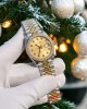 Rolex DateJust Replica Watch With Moissanite Diamonds Yellow Dial 31mm