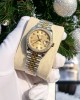 Rolex DateJust Replica Watch With Moissanite Diamonds Yellow Dial 31mm