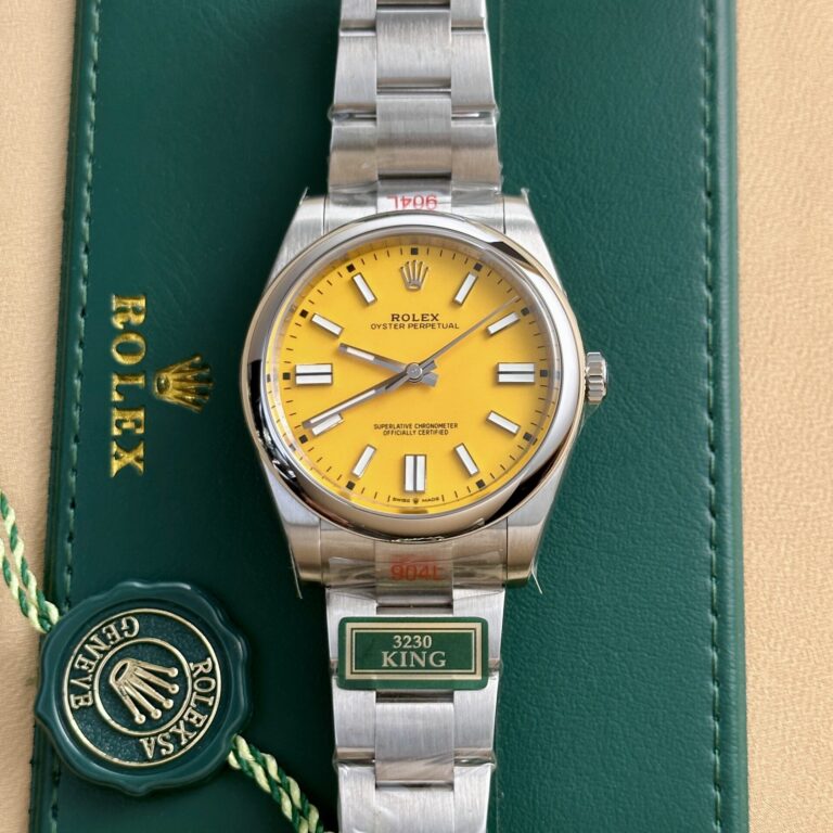 Rolex Oyster Perpetual 124300 Yellow Dial Replica Watch King 41mm