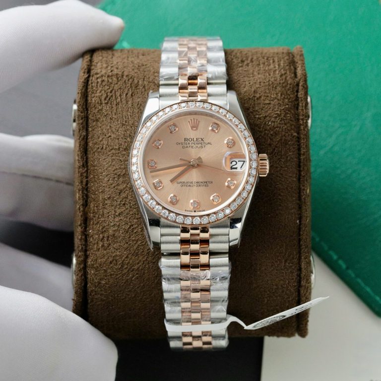 Rolex DateJust Replica Watch Custom Moissanite Diamonds Hong Kong 31mm