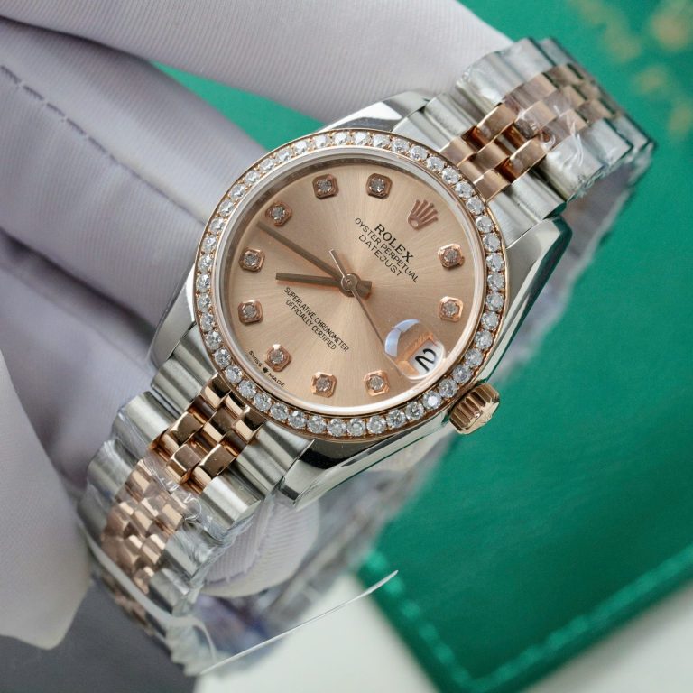 Rolex DateJust Replica Watch Custom Moissanite Diamonds Hong Kong 31mm